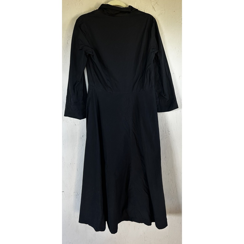 The J. Peterman Company long sleeve black maxi dress Cotton Size 10 - Picture 3 of 8
